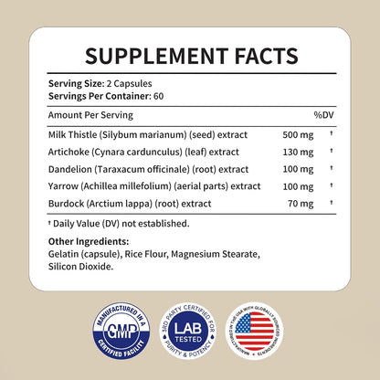 120 Capsules Milk Thistle Liver Cleanse Detox & Repair Supplement -Formulated Happy Liver Support - Liquid Herbal Supplements for Liver Health-Made in USA - PrimeBioHealth - canada supplements