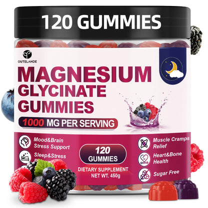 120 CT Magnesium Glycinate Gummies 1000 mg for Women and Men, Magnesium Malate & Taurate Supplements for Sleep, Body Support and Relaxation, Sugar Free - PrimeBioHealth - canada supplements