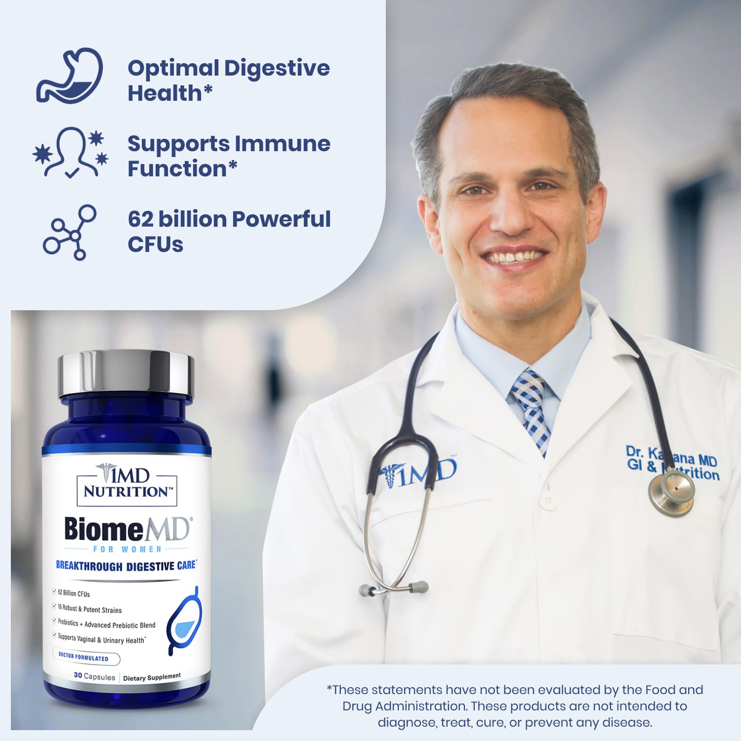 1MD Nutrition BiomeMD Probiotics for Women - Daily Prebiotics and Probiotics for Women - More Than 60 Billion CFUs, 15 Strains - Womens Probiotic to Support Urinary - PrimeBioHealth - canada supplements