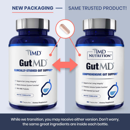 1MD Nutrition GutMD - L-Glutamine Capsules w/Prebiotic for Gut Health - L Glutamine Supplement - Supports Healthy Digestive - PrimeBioHealth - canada supplements