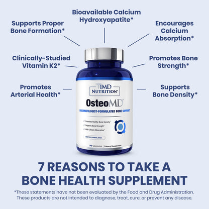 1MD Nutrition OsteoMD for Comprehensive Support - Supplement for Women and Men - Promote Density w/Vitamin D - Hydroxyapatite - PrimeBioHealth - canada supplements