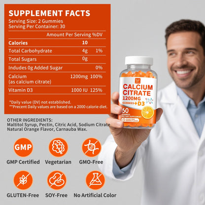 (2 Pack) Calcium Citrate 1200 mg with Vitamin D3 Gummies for Women & Men,Calcium Supplements for Bone & Teeth Support,High Absorption - Easy to Digest, - PrimeBioHealth - canada supplements