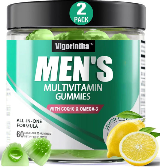 2 Pack Mens Multivitamins Gummies- Methylated Multivitamin for Men with Coq 10, Vegan Omega 3, Vitamins A C E D3 K2 B6 B12 B1 B2 - PrimeBioHealth - canada supplements