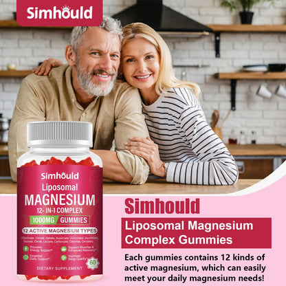 2 Packs Liposomal Magnesium Complex Gummies-as 12 Forms of Magnesium Citrate,Glycinate,Malate,Oxide,and More with Vitamin D3, B6,C, Ashwagandha & CoQ10 for Women and Men - PrimeBioHealth - canada supplements