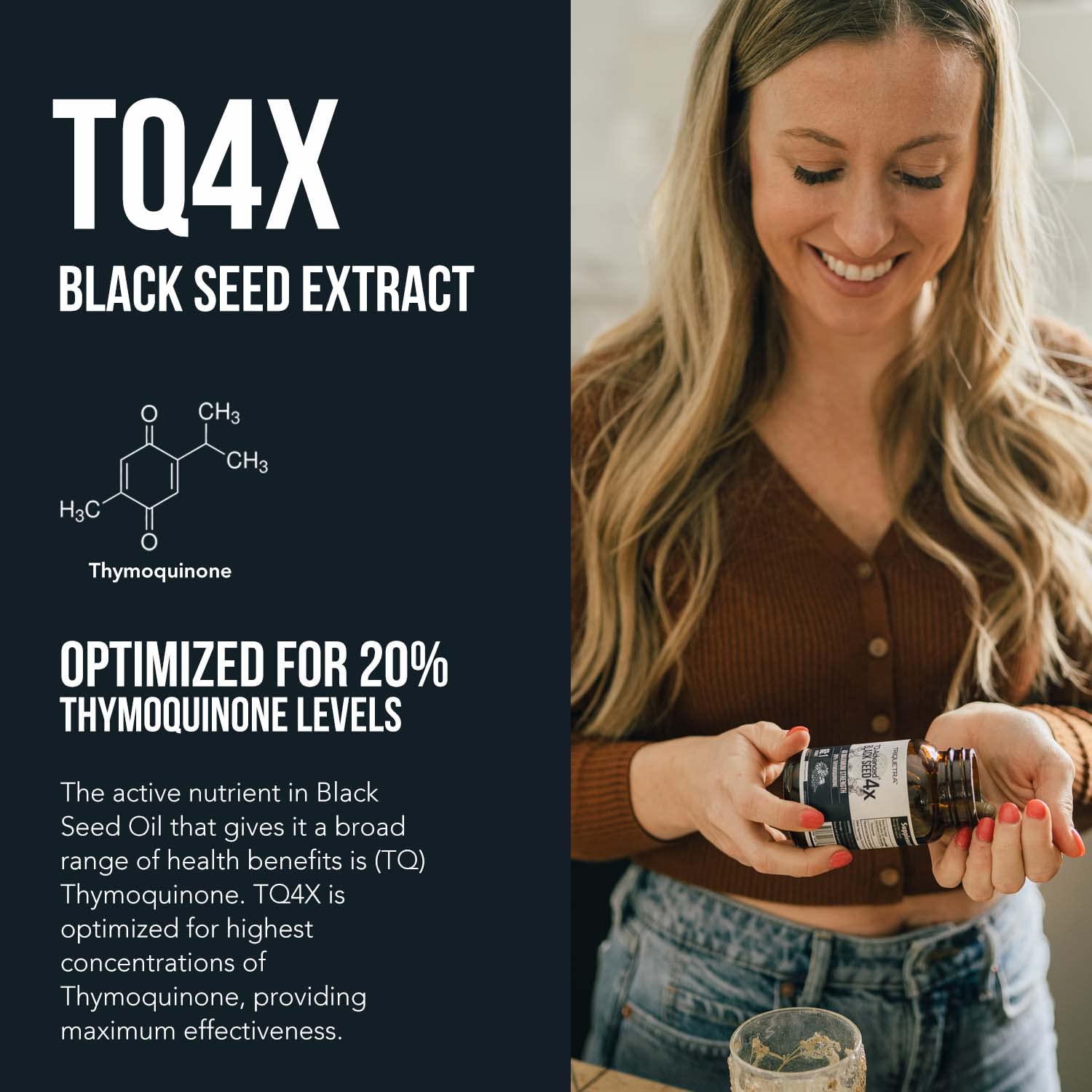 20% Thymoquinone Black Seed Extract Capsules - TQ-Advanced 4X®: Potent Thymoquinone Concentration Available - 60:1 Concentrate from Nigella Sativa - PrimeBioHealth - canada supplements