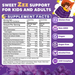 (2Pack) Sugar Free Magnesium Glycinate Gummies for Kids & Adults - Zzz Support, Relaxation & Cognition Support, 200/400mg Magnesium Gummies with L-Theanine, - PrimeBioHealth - canada supplements