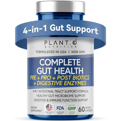 4-in-1 Gut Health Support – Prebiotics + Probiotics + Postbiotics + Digestive Enzymes – DE111 Spore Probiotic for Digestive Support & Bloating - PrimeBioHealth - canada supplements