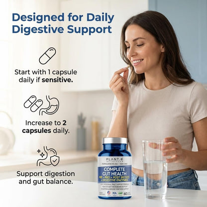 4-in-1 Gut Health Support – Prebiotics + Probiotics + Postbiotics + Digestive Enzymes – DE111 Spore Probiotic for Digestive Support & Bloating - PrimeBioHealth - canada supplements