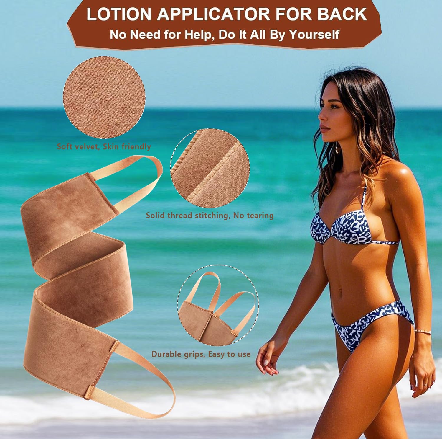 4 in 1 Luxury Velvet Tanning Mitt Self Tanning Mitt Applicator Self Tanner Brush Self Tanner Back Applicator - PrimeBioHealth - canada supplements