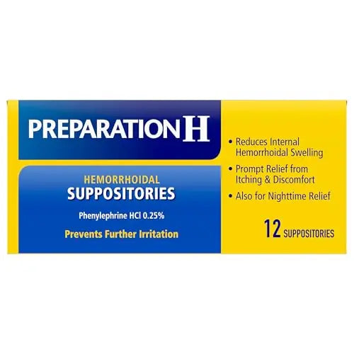 Preparation H Hemorrhoid Suppositories For Itching And Discomfort Relief - 12 Count (Pack of 1) Preparation HBuy Supplements Australia