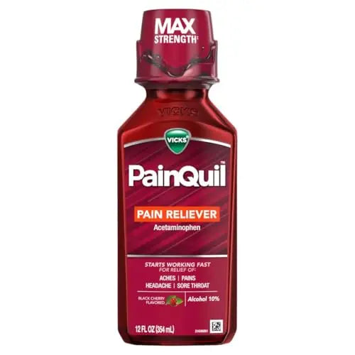 Vicks PainQuil Pain Relief Acetaminophen 1000mg Max Strength‡ Adult Pain Reliever Liquid 12oz, Backache Headache Relief, 1 Daytime Pain Reliever VicksBuy Supplements Australia