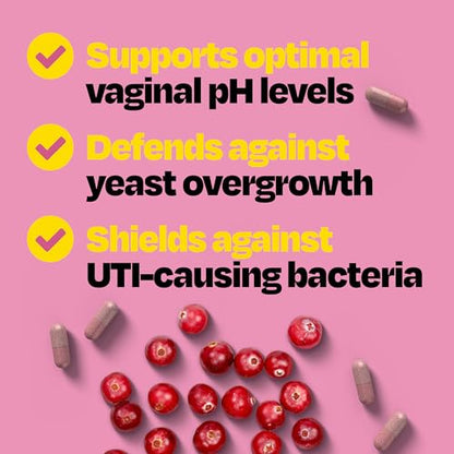 Cystex 3-in-1 Urinary Tract Probiotic for Women - Fast-Acting UTI & Yeast Infection Support with Prebiotics, Probiotics, & Cranberry - Supports Vaginal pH & Flora Balance - 30 Capsules CystexBuy Supplements Australia