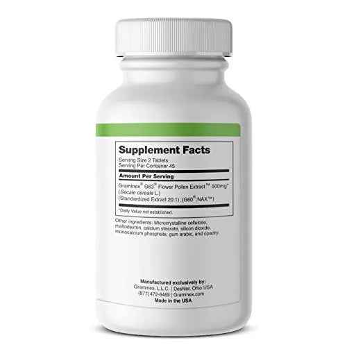 Graminex PollenAid Prostate Supplement: All Natural Prostate Support for Bladder Control & Urinary Tract Health, Rye Pollen Extract Made in USA, 90 Tablets (Pack of 2)
