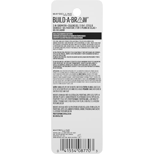 Maybelline Build-A-Brow 2-in-1 Brow Pen and Sealing Eyebrow Gel, Eyebrow Makeup for Real-Looking, Fuller Brows, Black Brown, 1 Count MAYBELLINEBuy Supplements Australia