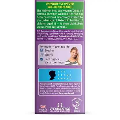 Vitabiotics Wellteen Her Plus Omega-3 - Advanced Nutritional Support for Teenagers and Young Women Ages 13-19 WellteenBuy Supplements Australia