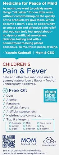 Mommy's Bliss Children's Pain and Fever Reducer, Kids Acetaminophen, Dye Free, Delicious Mixed Berry Flavor, Ages 2+, 4 Fluid Ounces (Pack of 2) Mommy's BlissBuy Supplements Australia