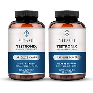 VITASEI Testronix Performance Supplement for Men - Energy and Muscle Supplements for Mens Health - 60 Capsules (Pack of 2) VITASEIBuy Supplements Australia