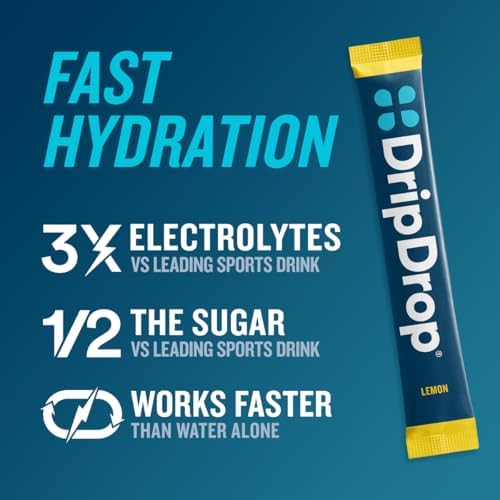 DripDrop Hydration Lemon & Orange Bundle, Electrolyte Packets, 64 Count | Lemon, Orange; 3X Electrolytes; Potassium, Magnesium, Zinc, Vitamin C; Single Serve; Portable; Daily Use, Workouts, Travel