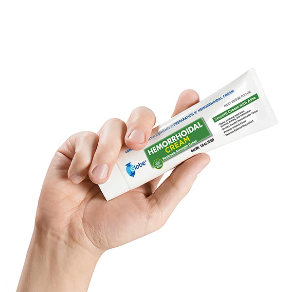 Globe Hemorrhoidal Cream (2 Pack) 1.8 oz w/Applicator Phenylephrine, Pramoxine with Aloe, Relief from Burning, Itching and Discomfort of Hemorrhoids. GlobeBuy Supplements Australia