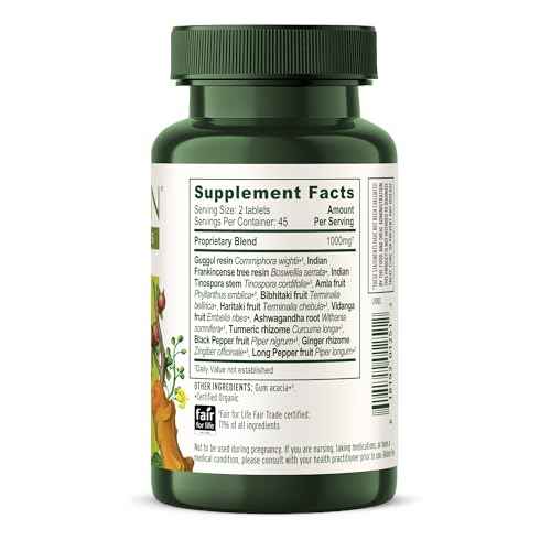 Banyan Botanicals Organic Joint Support–Advanced Mobility & Flexibility Supplement with Boswellia,Guggulu Resin & Turmeric–Natural Lubrication for Cartilage, Bones & Muscles-90 Tablets-USDA Organic