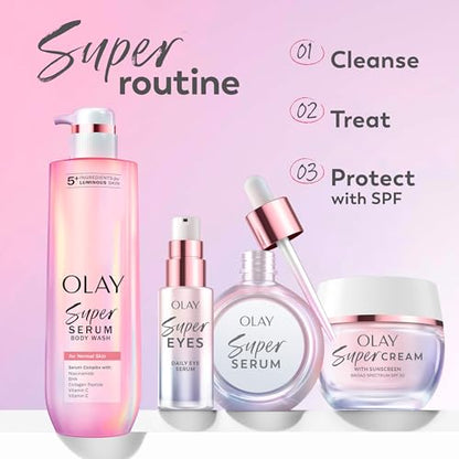 Olay Super Serum - Glow Serum for Face - Activated Niacinamide, Vitamin C & E, Collagen Peptide, AHA - 5-in-1 Benefits - Brightens, Hydrates, Smooths, Firms, Evens Tone, Proactive Anti-Aging, 1.7 Oz OlayBuy Supplements Australia