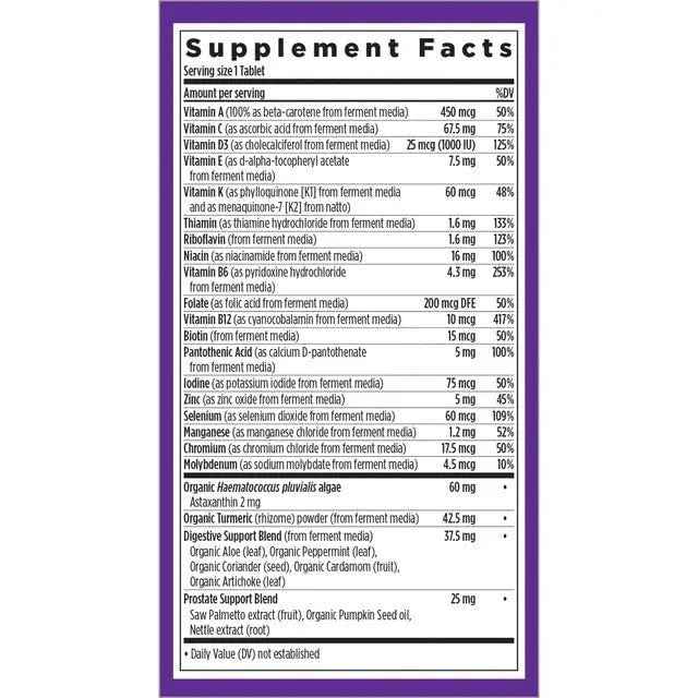 New Chapter Multivitamin for Men 50 Plus - Every Man's One Daily 55+ with Fermented Probiotics + Whole Foods + Astaxanthin