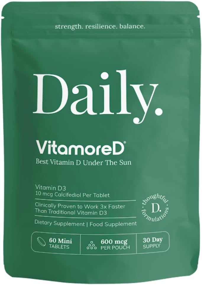 Vitamin D Calcifediol 10 mcg | Easy Swallow Tablets | Two-A-Day | 30 Day Supply | 60 Tablets