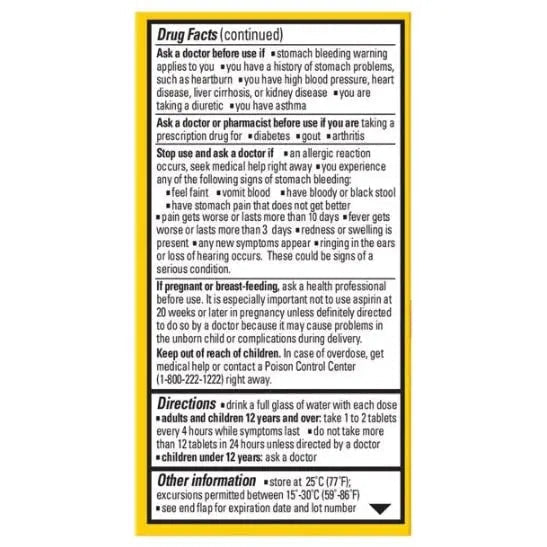 Ecotrin Safety Coated Aspirin Arthritis Pain Reliever Tablets, Regular Strength, NSAID 325 mg, 125 ct (Pack of 2) EcotrinBuy Supplements Australia