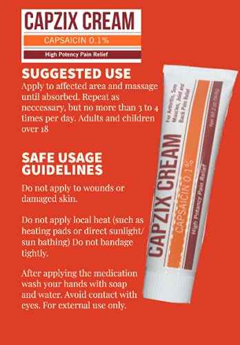 Capzix Cream for Pain Relief 2 OZ Capsaicin .1% High Potency/ Maximum Strength