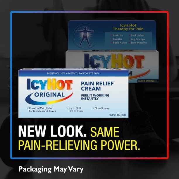 ICY HOT Pain Relieving Cream Extra Strength 3 oz ( Packs of 5)