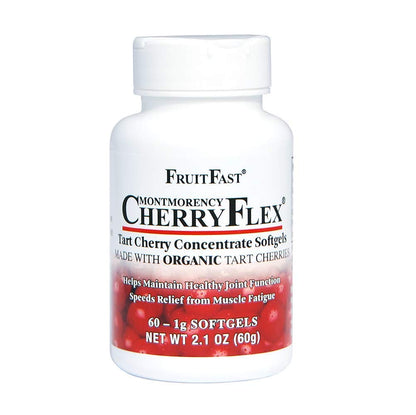 FruitFast CherryFlex 100% Red Tart Organic Cherry Concentrate Supplement - Chewable Softgel - 60 Count - Non-GMO and Gluten Free - Promotes Healthy Joint Function* FruitFastBuy Supplements Australia