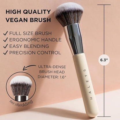 Haleys Beauty Kabuki Foundation Brush For Applying Powder, Foundation, Bronzer, Blush, and Mineral Make up, Soft Bristles, Seamless Blending, Makeup Brushes Essential, Vegan & Cruelty Free HALEYSBuy Supplements Australia