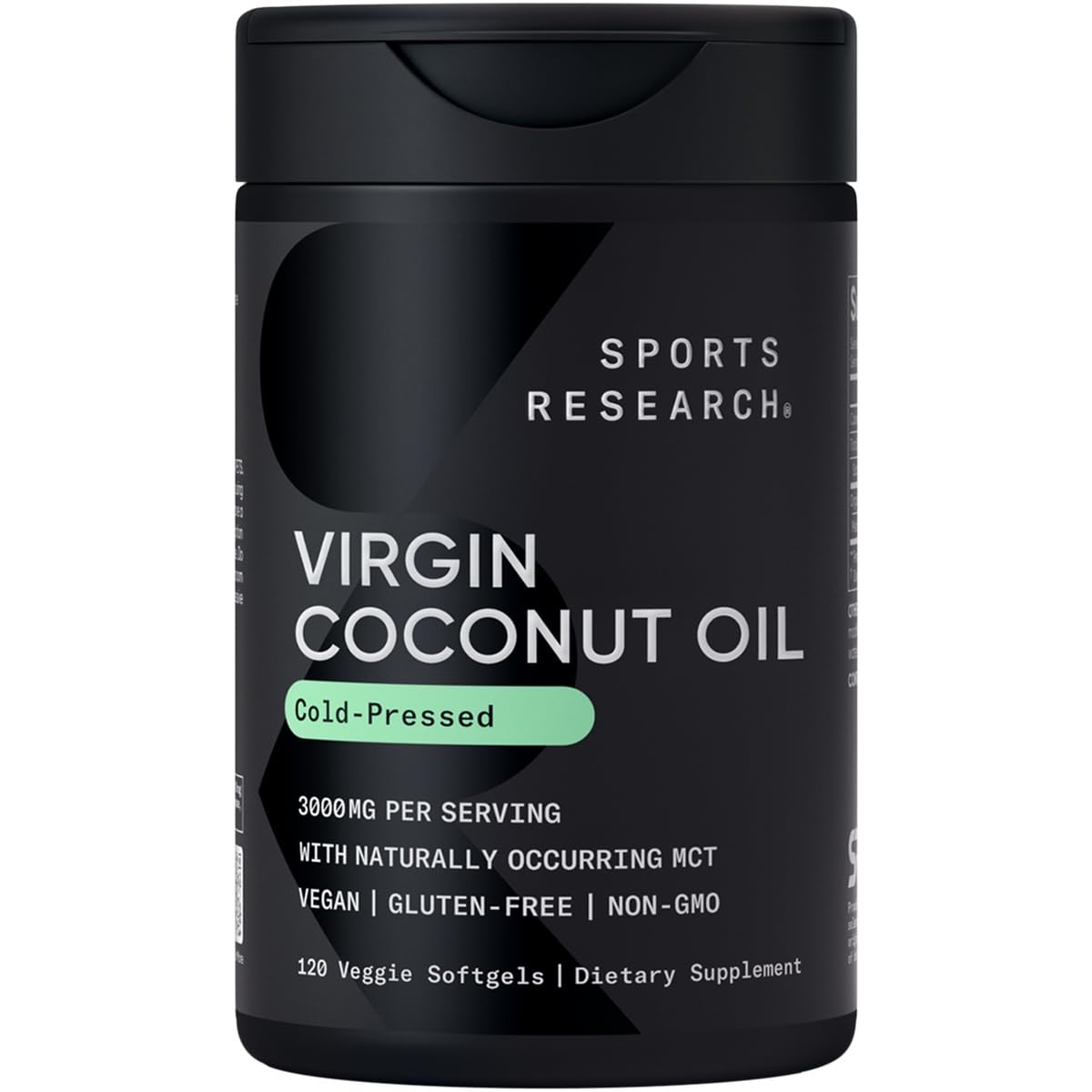 Sports Research® Organic Coconut Oil Capsules 3000MG - Cold Pressed Extra Virgin Coconut Oil with Medium Chain Triglycerides (MCTs) - Vegan Friendly & Non-GMO Verified - 120 Softgels Sports Research buy supplements Au