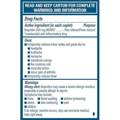 Advil Ibuprofen Coated Caplets Pain Reliever and Fever Reducer 200 Milligram 24Ct AdvilBuy Supplements Australia