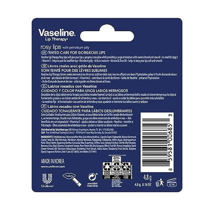 Vaseline Lip Therapy Care Rosy, Fast-Acting Nourishment, Ideal for Chapped, Dry, Cracked, or Damaged Lips, Lip Balm, 4-Pack, 0.16 Oz Each VaselineBuy Supplements Australia