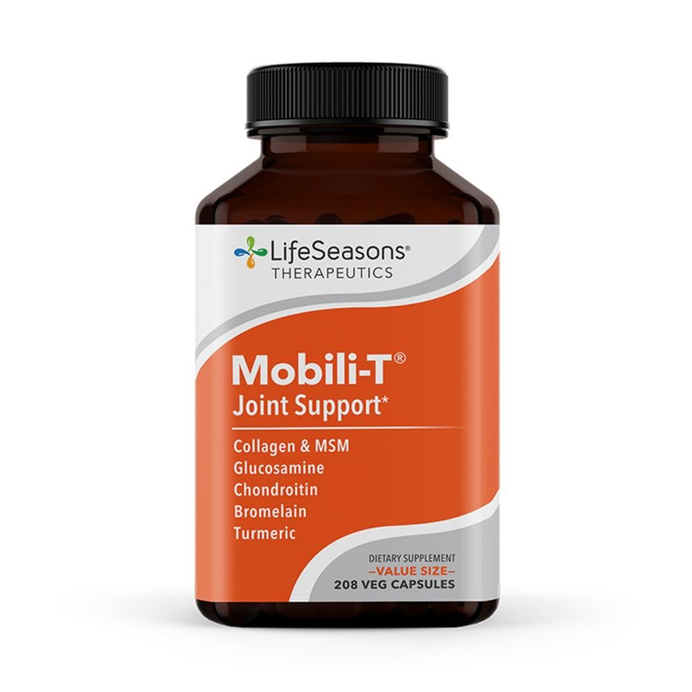 LifeSeasons Mobili-T - Joint Support Supplement - Reduces Aches & Discomforts - Increase Range of Motion - Rebuild Tissue & Cartilage - MSM Chondroitin Collagen Glucosamine & Turmeric - 208 Capsules LifeSeasonsBuy Supplements Australia