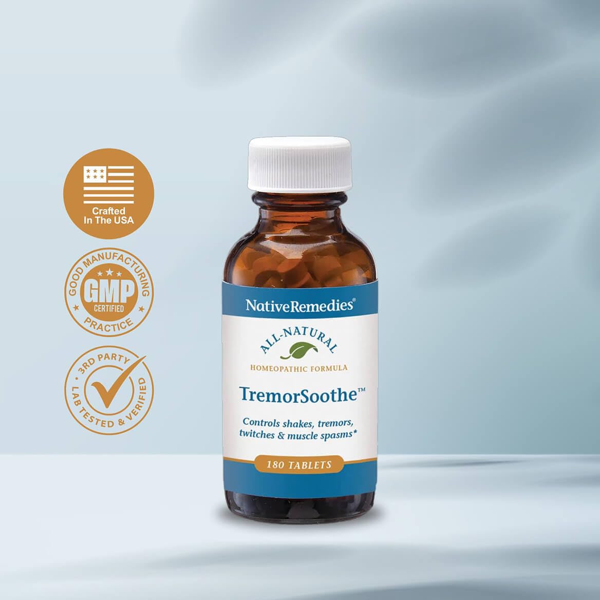 Native Remedies TremorSoothe - Natural Homeopathic Formula to Temporarily Control Shakes, Tremors, Muscle Spasms and Twitches -180 Tablets Native RemediesBuy Supplements Australia