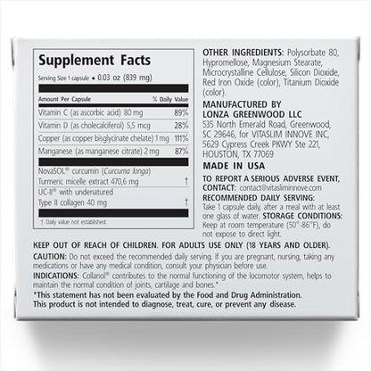 Innovation in The Care of Healthy Joints – Liquid Formula in a Double Capsule. 3D Collagen + Micelle Extract of Turmeric Roots 1 Capsule/Day. Laboratory Tested CollanolBuy Supplements Australia