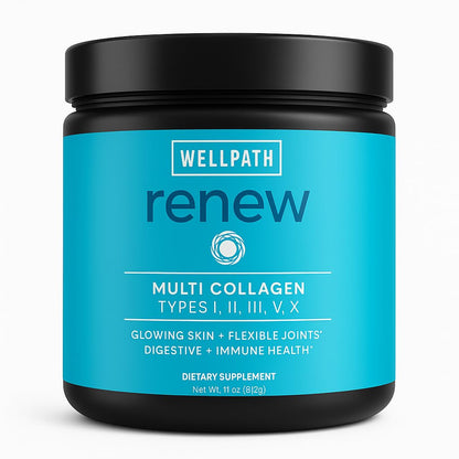 WellPath Multi Collagen Peptides Powder for Women | Renew Multi Collagen Protein for Hair, Nails, Skin | Hydrolyzed Bovine, Marine, & Chicken Sources | Types I, II, III, V, X | 11 oz | 40 Servings WellPath buy supplements Au