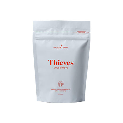 Young Living Thieves Cough Drops | 30 ct | Cinnamon & Menthol Flavor | with Thieves Essential Oil Blend of Lemon, Clove, Eucalyptus, Rosemary, & Peppermint | Sugar Free | Cooling Throat Comfort