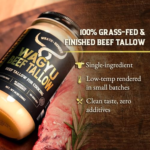 Wagyu Beef Tallow for Cooking (14 oz) & Organic Beef Tallow for Skin - 4 OZ (Citrus)