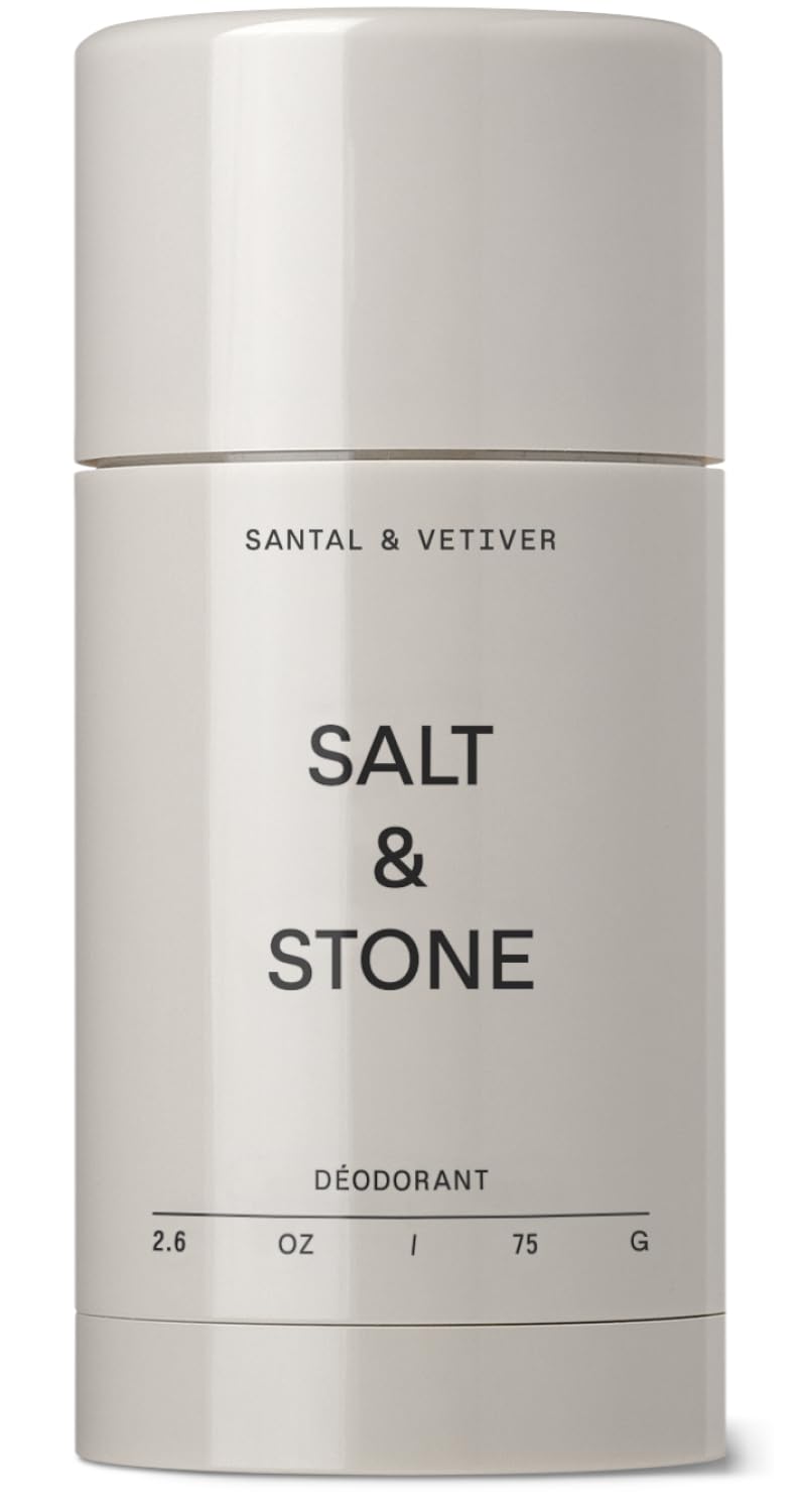 Salt & Stone Aluminum Free Deodorant | Extra Strength 48 Hour Protection for Women & Men | Made with Seaweed Extracts, Niacinamide & Prebiotics | Santal & Vetiver Salt & StoneBuy Supplements Australia