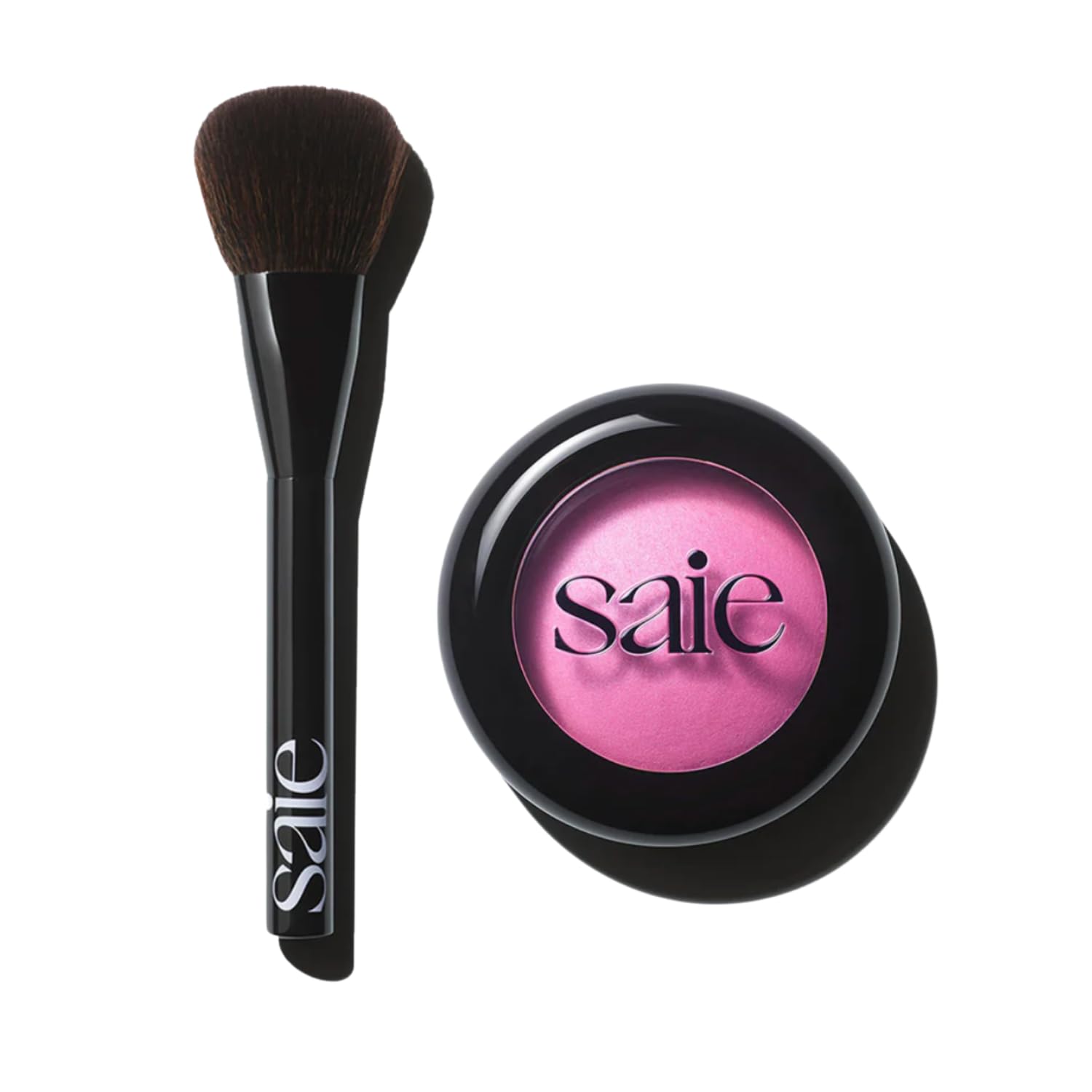 Saie Blush & Brush Duo - SuperSuede Baked Blush in Bella (.01 oz) & Powder Blush Brush - Talc-Free, Moisturizing Blush with Vegan, Fluffy Brush for Seamless Application SaieBuy Supplements Australia