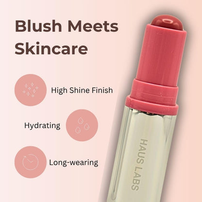 Haus Labs Color Fuse Longwear Hydrating Glassy Lip + Cheek Blush Balm Stick - Glassy Rosette Haus LaboratoriesBuy Supplements Australia
