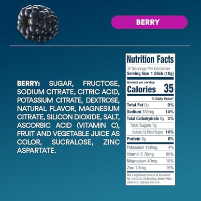 DripDrop Hydration Berry & Lemon Bundle, Electrolyte Packets, 64 Count | Lemon, Berry; 3X Electrolytes; Potassium, Magnesium, Zinc, Vitamin C; Single Serve; Portable; Daily Use, Workouts, Travel