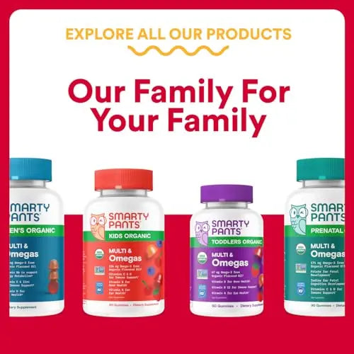 SmartyPants Multivitamin for Men & Women - Improved Formula: Multivitamin Gummies with Omega 3 (DHA/EPA) SmartyPants