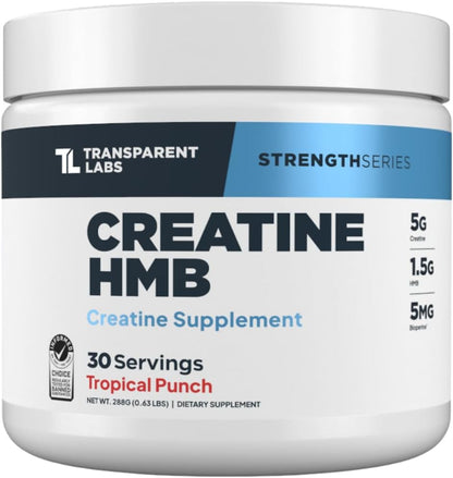 Transparent Labs Creatine HMB (30 Servings, Strawberry Lemonade) & Creatine HMB (30 Servings, Tropical Punch)