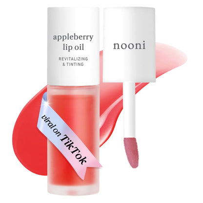 NOONI Korean Lip Oil - Appleberry | Long-Lasting, Moisturizing, Plumping, Revitalizing for Dry Lips, Waterproof, No Peel Off, Hydrating, Nourishing Crystal Clear, Stocking Stuffers, 0.12 FL Oz NOONIBuy Supplements Australia