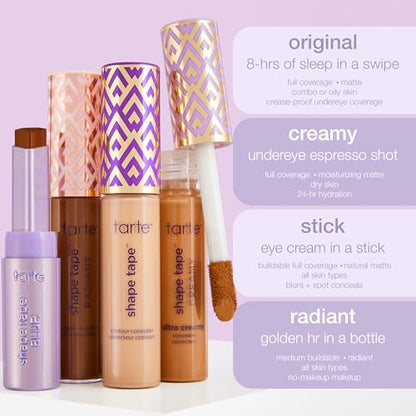 tarte Shape Tape Concealer – Full-Coverage Creaseless Soft Matte Finish, Brightening Under-Eye & Face Makeup, 16hr Longwear, Vegan & Cruelty-Free, Full Size, 16N fair-Light Neutral tarteBuy Supplements Australia