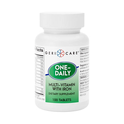 GeriCare One-Daily Multi-Vitamin with Iron Tablets,100 Count (Pack of 1) GeriCare